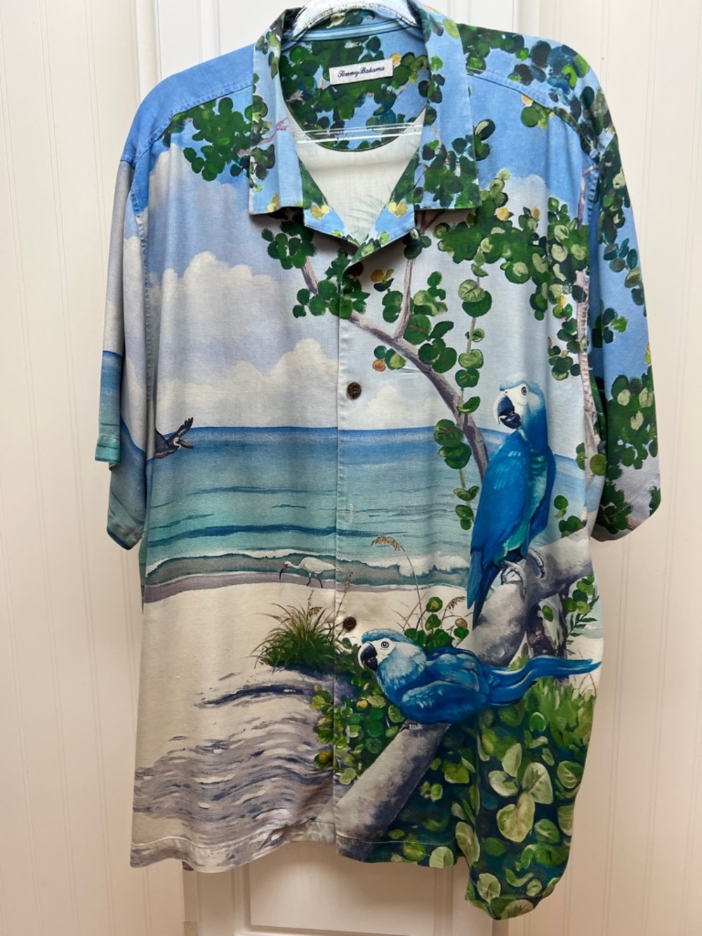 Tommy Bahama Blue Parrot Tropical Beach Camp Shirt